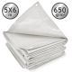 Prelată impermeabilă 5x6 m, 650g/m², albă, PVC, UV rezistent