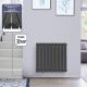 Radiator de perete orizontal antracit 819W, oțel, 600x614x69