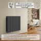 Radiator de perete orizontal antracit 819W, oțel, 600x614x69