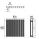 Radiator de perete orizontal antracit 819W, oțel, 600x614x69