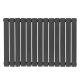 Radiator de perete orizontal antracit 819W, oțel, 600x614x69