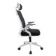 Scaun de birou cu tetieră reglabilă, alb-negru