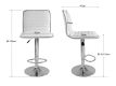Set de 2 scaune de bar albe - moderne, reglabile pe înălțime