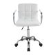 Scaun de birou rotativ cu brațe cromate, alb