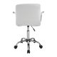 Scaun de birou rotativ cu brațe cromate, alb