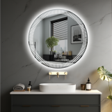 Oglindă baie LED 70 cm, rotundă, cu dezaburire și lumină