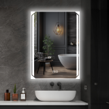Oglindă LED baie 80x60 cm cu iluminare, dezaburire și reglaj