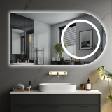 Oglindă LED baie 80x60 cm cu iluminare, dezaburire și reglaj