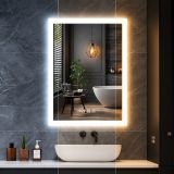 IREDA Oglindă de baie cu iluminare LED, 80 x 60 cm