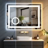 IREDA Oglindă de baie cu iluminare LED, 80 x 60 cm