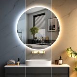 IREDA Oglindă de baie cu iluminare LED, rotundă, 70 cm