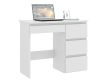 Birou pentru calculator, alb, cu sertare, ideal pentru studi