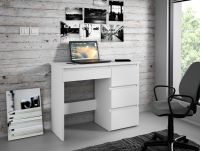 Birou pentru calculator, alb, cu sertare, ideal pentru studi