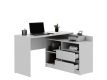 Birou colțar alb pentru calculator, cu sertare – ideal pentr