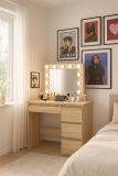Masă cosmetică cu iluminare, 94 cm, culoare  stejar sonoma