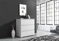 Comodă cu trei sertare 80 cm, albă