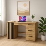 Birou Loft cu 4 sertare, stejar/negru