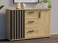 Comoda de 120 cm stejar cu sertare și mânere