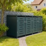 Adăpost metalic pentru 4 pubele, antracit, 264×116×80 cm