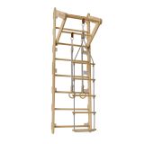 Scări din lemn pentru copii cu bară, cercuri, scară din frân