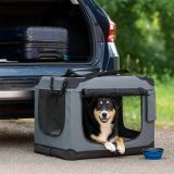 Cusca pliabilă de transport pentru câini, mărimea L, cu cast