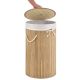 Coș de rufe rotund din bambus, 55 l, cu capac și sac