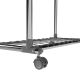 Suport metalic pentru haine pe roți, 2 bare + rafturi