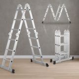 Scara pliabilă din aluminiu 3,6 m, 4 părți, 6 trepte, 150 kg