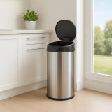 Coș de gunoi automat de 50 l cu senzor, inox, argintiu