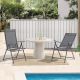 Set 2 scaune de grădină pliabile Calena, antracit, cu spătar