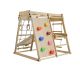 Loc de joacă interior din lemn pentru copii, cu tobogan și p