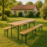Set de bere 220 cm din lemn de brad, pliabil, capacitate 250