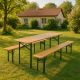Set de bere 220 cm din lemn de brad, pliabil, capacitate 250