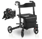 Cadru de mers pliabil Vital cu scaun și geantă, aluminiu, fr