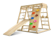 Loc de joacă interior din lemn pentru copii, cu tobogan, pli