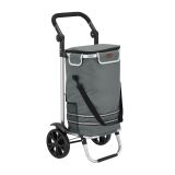 Cărucior de cumpărături gri cu 2 roți, design modern, 25 kg