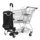 Cărucior de cumpărături pliabil cu 6 roți, cadru aluminiu,