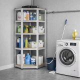 Raft metalic colțar 5 polițe, 180x70x40-70cm, 875kg, sistem