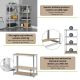 Set rafturi metalice Easy 2x, 160x80x40 cm, 4 polițe, 640 kg
