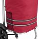 Cărucior de cumpărături roșu cu buzunar lateral și elemente 