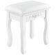 Masă de machiaj albă Julia cu sertare și taburet