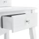 Masă de machiaj albă Julia cu sertare și taburet
