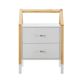 Noptieră copii Enny, alb cu lemn natur, 2 sertare, design că