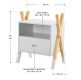 Noptieră copii albă cu sertar și poliță, design modern, 50x