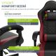 Scaun birou ergonomic HyperSeat, negru-roșu, 120 kg