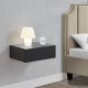 Set 2 noptiere perete negre cu sertar, design modern, PAL