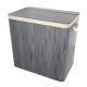 Coș de rufe cu 3 compartimente, bambus, 150L, gri