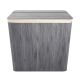 Coș de rufe cu 3 compartimente, bambus, 150L, gri
