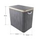 Coș de rufe cu 3 compartimente, bambus, 150L, gri