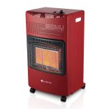 Soba mobilă pe gaz 4,2kW roșie cu aprindere electrică și roț
